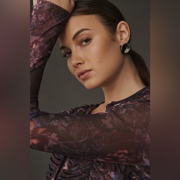 Pilcro Collared Mesh Button-down Shirt - Size L - Picture 3 of 4